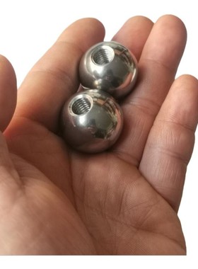 攻牙钢珠打孔钢珠加工半孔带螺纹钢珠35  40 50mmM6M8M10实心铁球