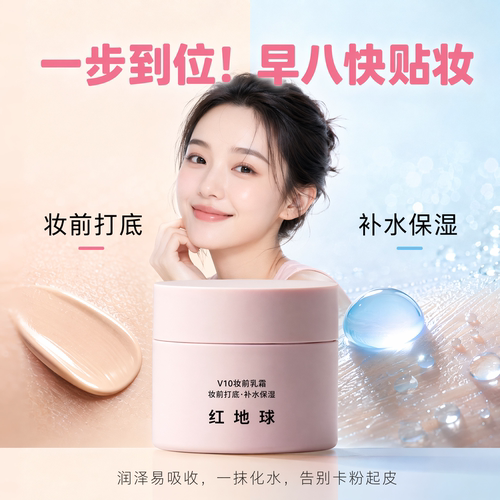 红地球贴贴霜妆前乳保湿不卡粉