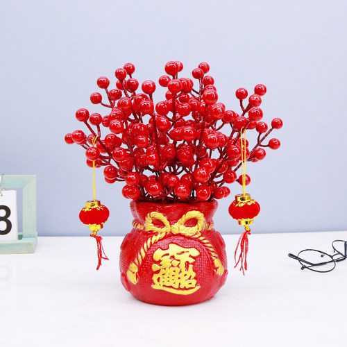 仿真花红果发财果假花摆设