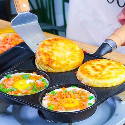 家用汉堡锅铸铁煎蛋锅肉蛋堡模具