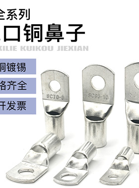 100只紫铜SC16-10窥口铜接线端子/铜端子/线鼻子/铜接头16平方