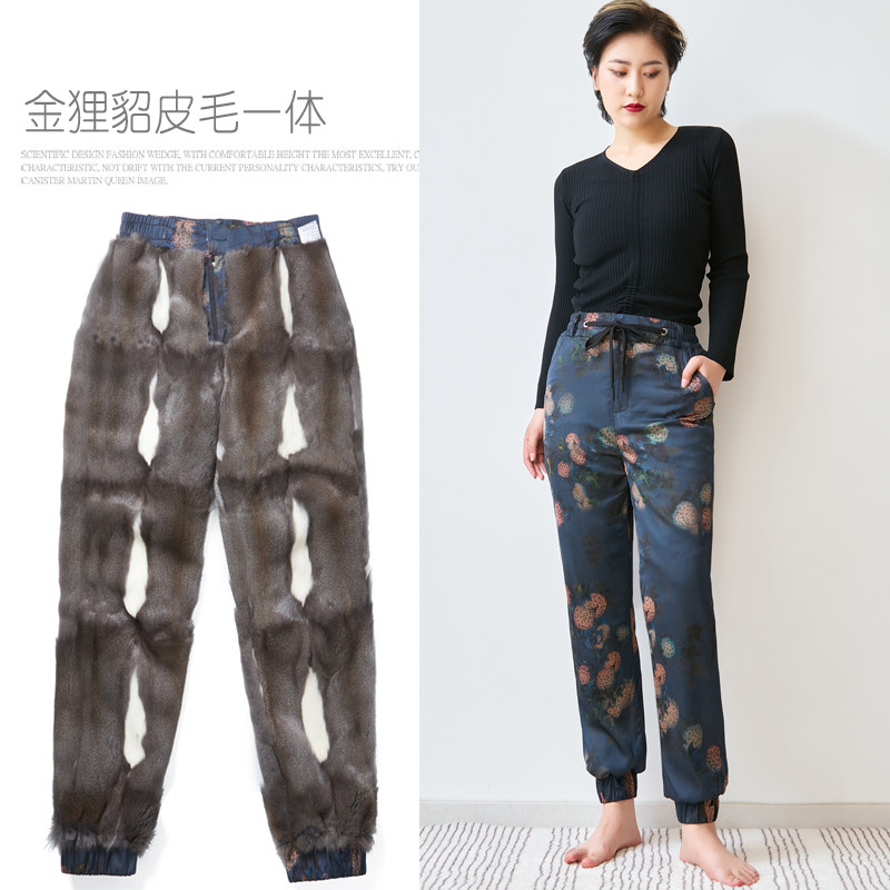 金狸貂皮毛一体裤子女中老年貂皮棉裤冬高腰东北皮裤加绒加厚长裤,女装/女士精品,棉裤/羽绒裤,淘宝优惠券,粉丝福利购,淘宝优惠卷