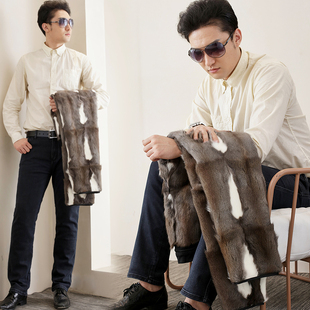 中老年加绒牛仔裤 金狸貂皮毛一体裤 貂皮棉裤 高腰东北皮裤 子男冬季