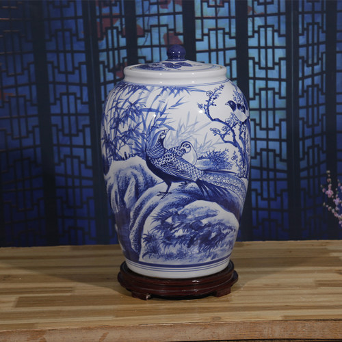 景德镇陶瓷手绘青花米缸