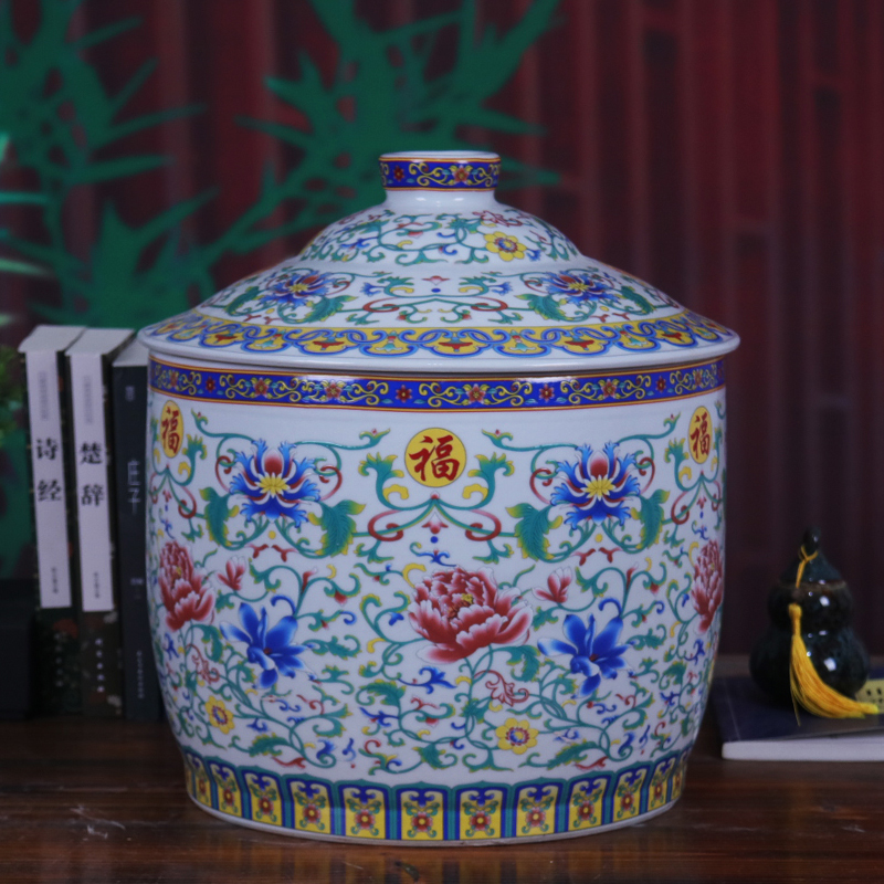 陶瓷带盖密封米缸米桶