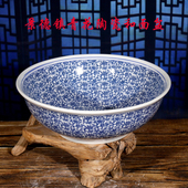 景德镇陶瓷和面盆揉面盆釉下青花大瓷盆家用老式 发面盆家居厨房用