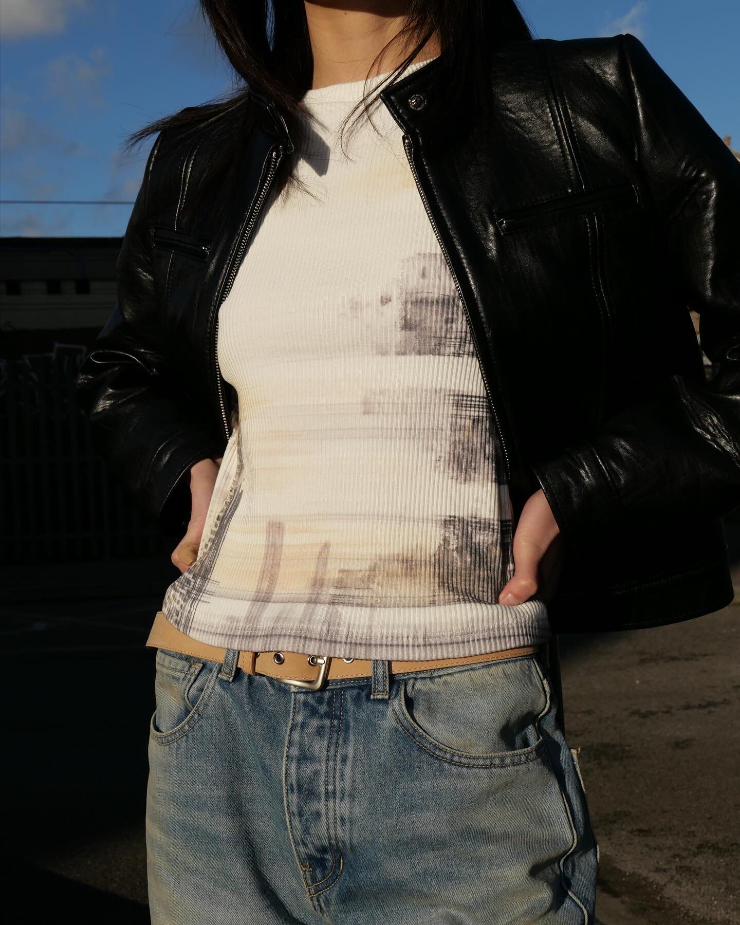 exclusive type 夏季新款韩版印花小众设计白色修身短袖t恤上衣女