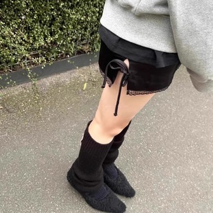 Exclusive 小众街头芭蕾风蕾丝花边蝴蝶结带丝滑短裙半身裙 type