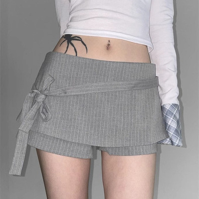 蝴蝶结设计高腰防走光裙裤短裙