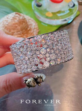 奢华锆石手镯手链超闪女新娘结婚