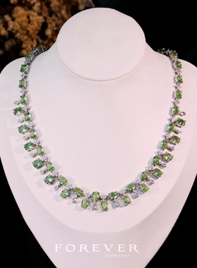 浅绿色锆石女士小清新森系项链仙