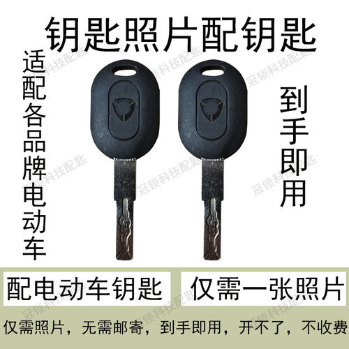 适配各种品牌电动车钥匙照片远程配钥匙拍照图片配防盗锁钥匙开齿
