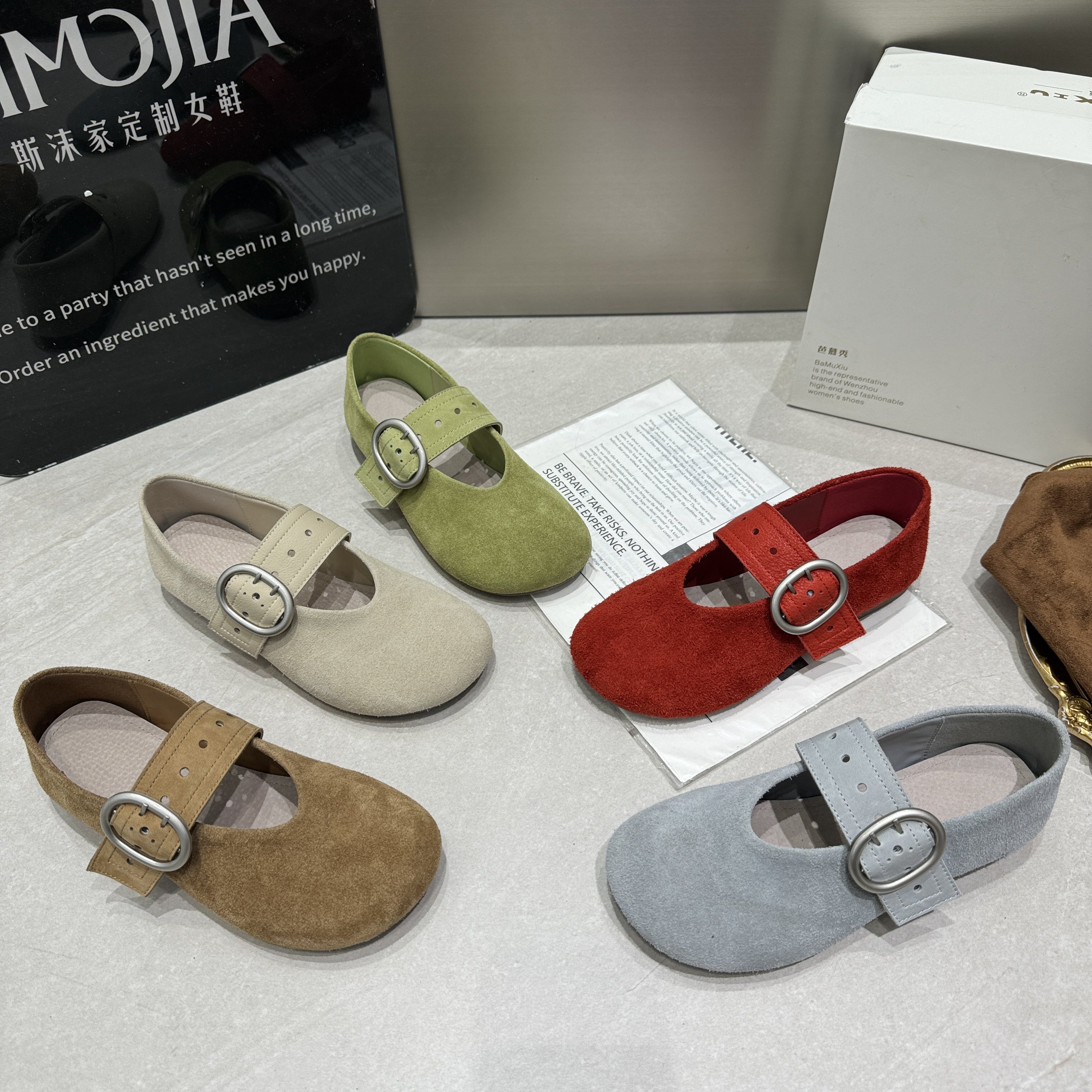 芭慕秀2026春季新款磨砂真皮平底百搭休闲女鞋勃肯鞋皮鞋大头鞋潮,女鞋,勃肯鞋/软木鞋,淘宝优惠券,粉丝福利购,淘宝优惠卷