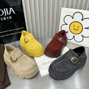 新款 女鞋 磨砂真皮厚底增高勃肯鞋 爆款 女百搭休闲运动板鞋 2026春季