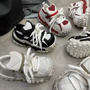 新款 脏脏鞋 真皮厚底松糕增高小白鞋 百搭休闲运动板鞋 女鞋 2026春季