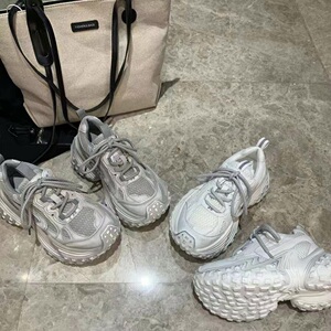 巴黎欧货2024春季新款擦色纯皮真皮松糕厚底老爹鞋百搭休闲女鞋