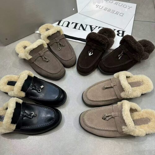 TTYY2026秋冬新款磨砂真皮纯皮平底女鞋休闲女鞋包头半拖鞋勃肯鞋