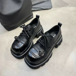 新款 单鞋 真皮厚底增高乐福鞋 女鞋 百搭休闲英伦风小皮鞋 2025春季
