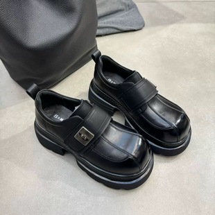 新款 女鞋 真皮厚底增高乐福鞋 单鞋 百搭休闲小皮鞋 芭慕秀2026春季