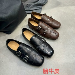 平底鞋 皮鞋 通勤女鞋 2026春季 单鞋 真皮复古英伦风乐福鞋 爆款 女 新款