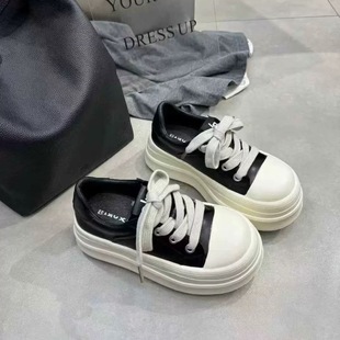 新款 女鞋 真皮厚底松糕增高小白鞋 爆款 女百搭休闲运动板鞋 2026春季