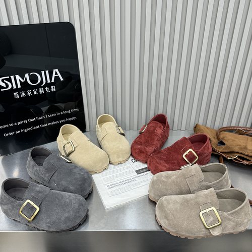 2026春季新款磨砂皮真皮厚底增高女百搭休闲爆款勃肯鞋女鞋单鞋潮