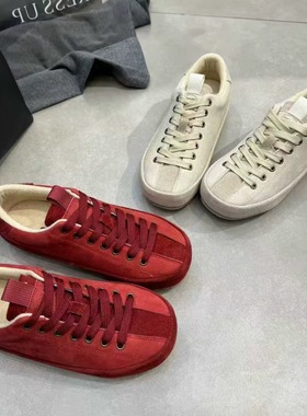 TTYY2026春季新款真皮纯皮平底百搭休闲女鞋板鞋单鞋德训鞋小白鞋