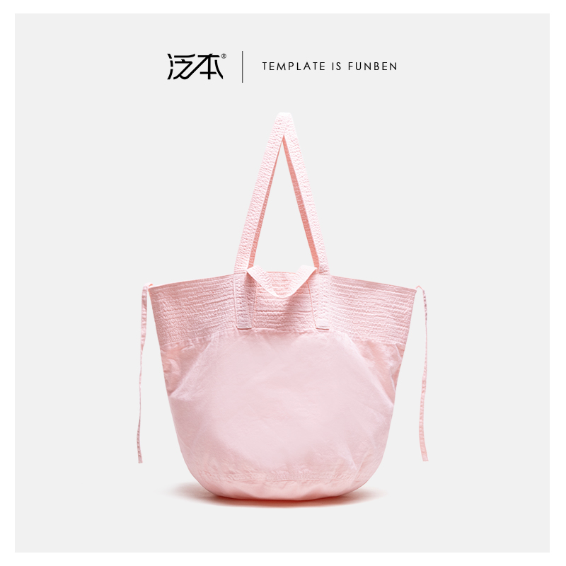 泛本 棉麻自然系氛围感简约大容量通勤学生党托特皱缝包