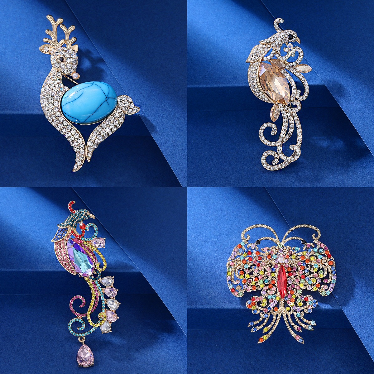 奢华精致优雅凤凰胸针女士高级感动物西装外套胸花礼服配饰品别针