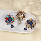 时尚 欧美外贸夸张大宝石胸针简约潮流创意西装 胸花复古个性 领针