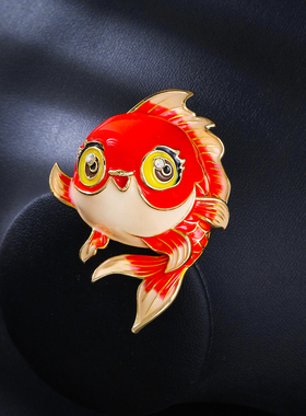 喜庆中国风红色锦鲤胸针高档男女新年礼物衣服配饰别针扣徽章胸花