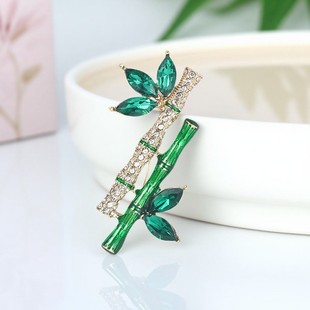 国潮新品 节节高升 君子竹胸针绿色滴油植物胸花古风汉服配饰送礼