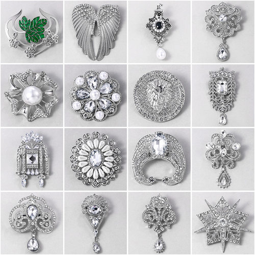 高档奢华水晶男士西服饰品别针