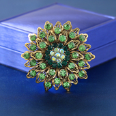 跨境新款 复古花朵胸针高级感气质百搭女士西装 外套胸花领口防走光