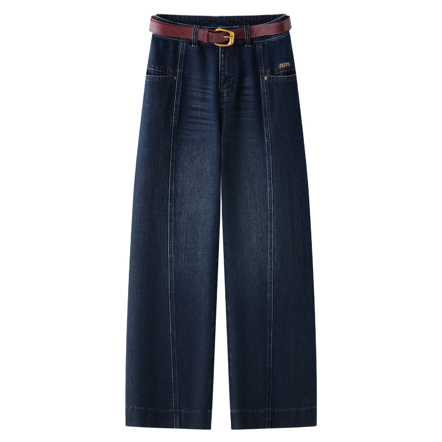 蓝色阔腿牛仔裤女2025新款秋季高腰宽松显瘦美式垂感直筒休闲裤子