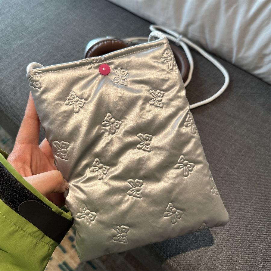 现货发！银色蝴蝶结手机包斜挎包百搭挂绳袋随身迷你包零钱包女包,箱包皮具/热销女包/男包,通用款女包,淘宝优惠券,粉丝福利购,淘宝优惠卷