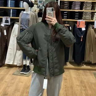 日单MA1秋冬男女军旅式夹棉飞行员立领夹克加棉棒球服外套429278