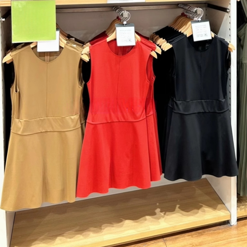 日系夏季新款女装小个子运动连衣裙无袖圆领修身显瘦裙子477873