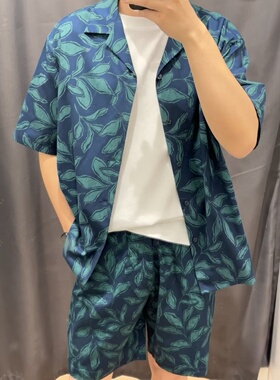 日系时尚休闲印花弹力松紧运动短裤五分中裤衬衫470729/467120