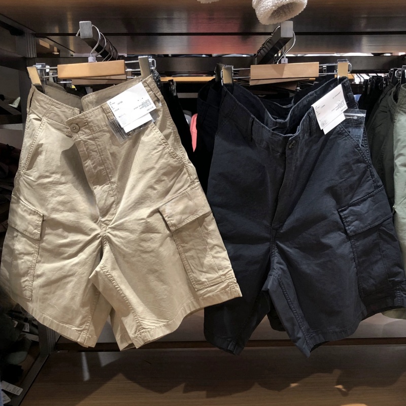优家俨野U家夏复古男装工装运动短裤多口袋宽松休闲五分裤470633