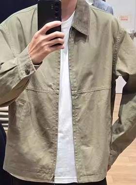 日系秋季男女款休闲拉链短茄克外套巴恩风翻领夹克478230/480827