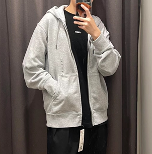 日单春秋男女情侣款连帽拉链运动开衫卫衣宽松休闲外套460324