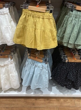 日单新款童装女童印花迷你裙裤圆点短裙短裤蛋糕裙474713/ 474712