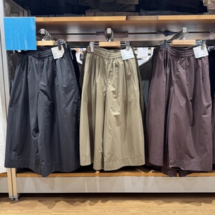 松紧腰宽松显瘦百搭裤 日系新款 休闲阔腿裤 休闲裙裤 479399 2025女装