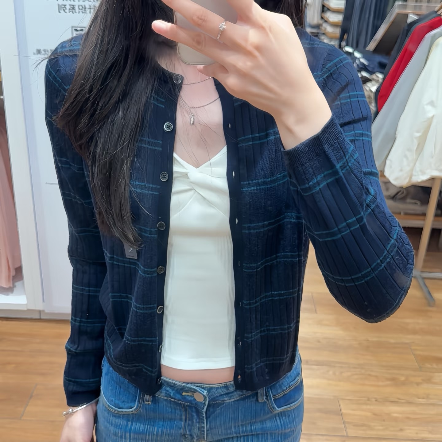 日系新女秋精纺美利奴羊毛罗纹圆领条纹针织短开衫481408 478336