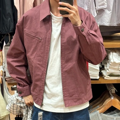 日单春秋季男装休闲拉链茄克底特律夹克工装翻领牛仔外套475681