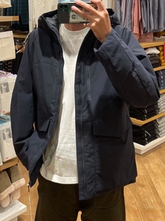 日系冬季男高性能复合羽绒服保暖连帽外套工装加厚夹克459622