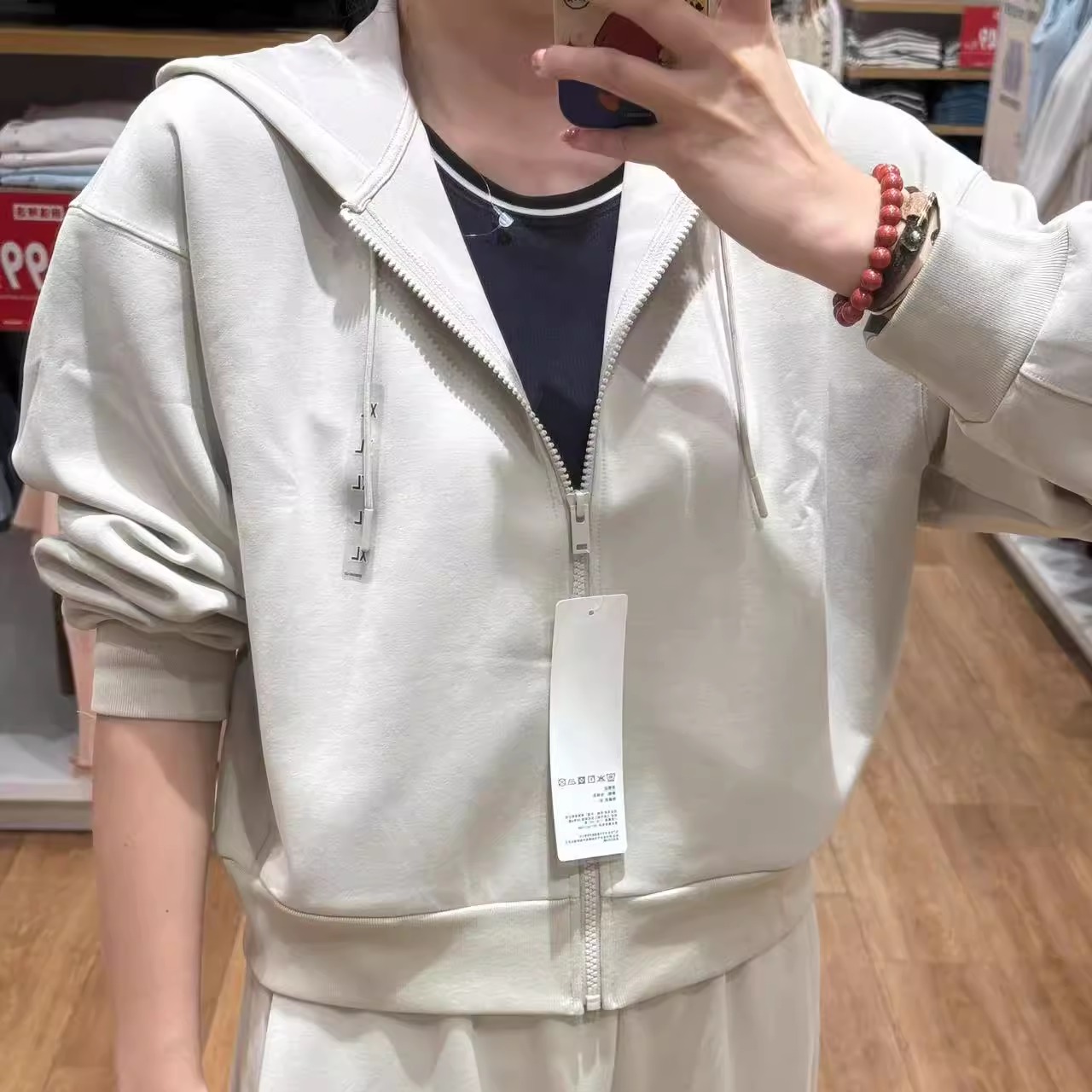 日系女装快干休闲拉链连帽外套长袖运动卫衣开衫秋季新款479603