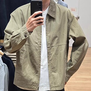 日系新款秋季男女情侣款休闲拉链短茄克外套巴恩风翻领夹克478230