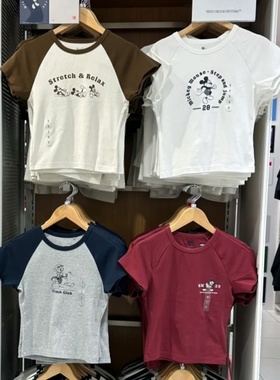 bm辣妹风米奇印花短T恤短袖短480835/480836/480834/480833/48083